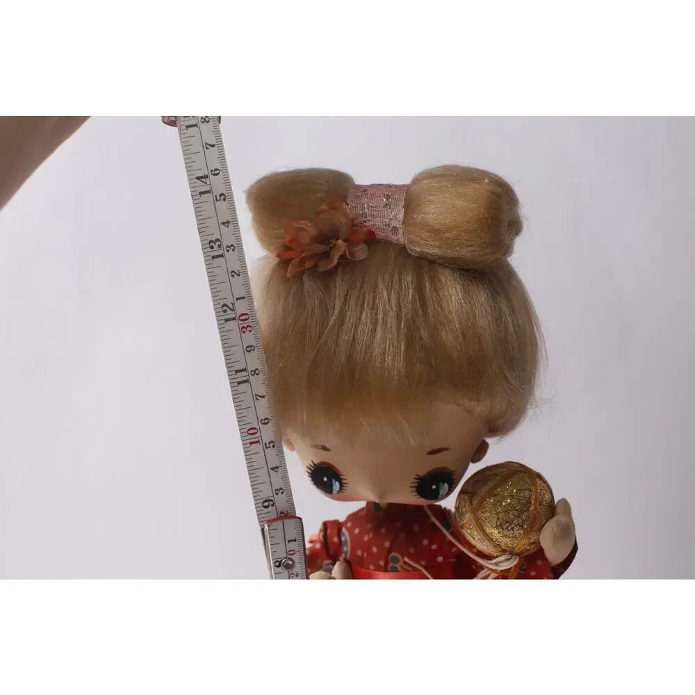 Vintage Japanese Pose Doll in Red Kimono 13